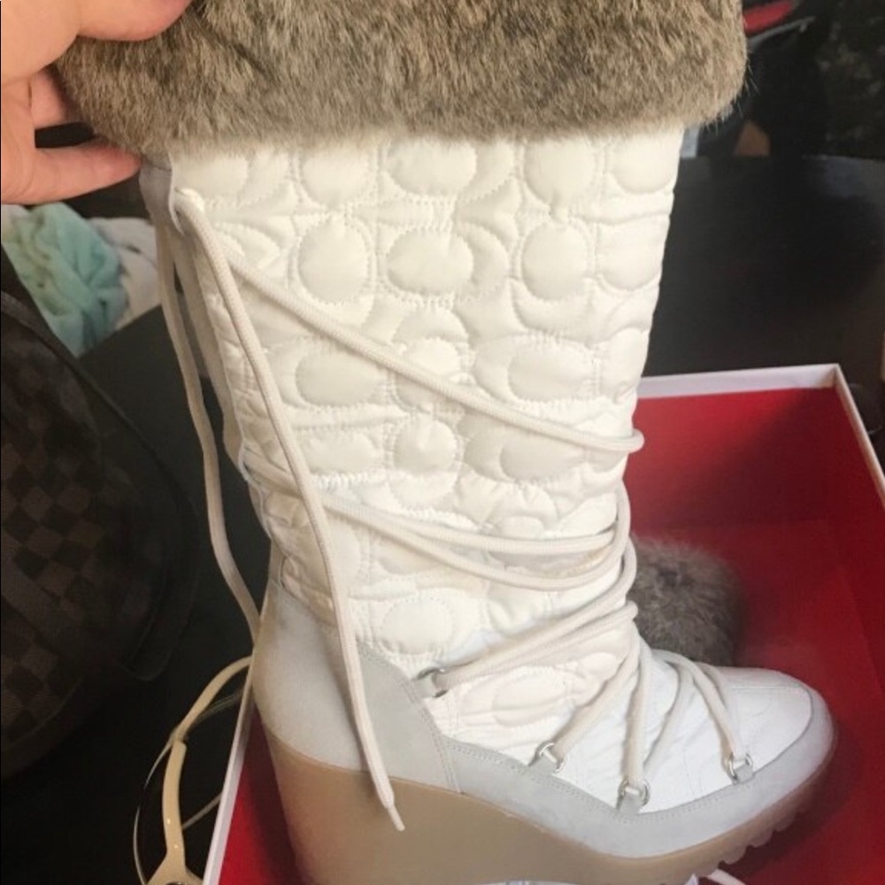 Coach fur boots size 8